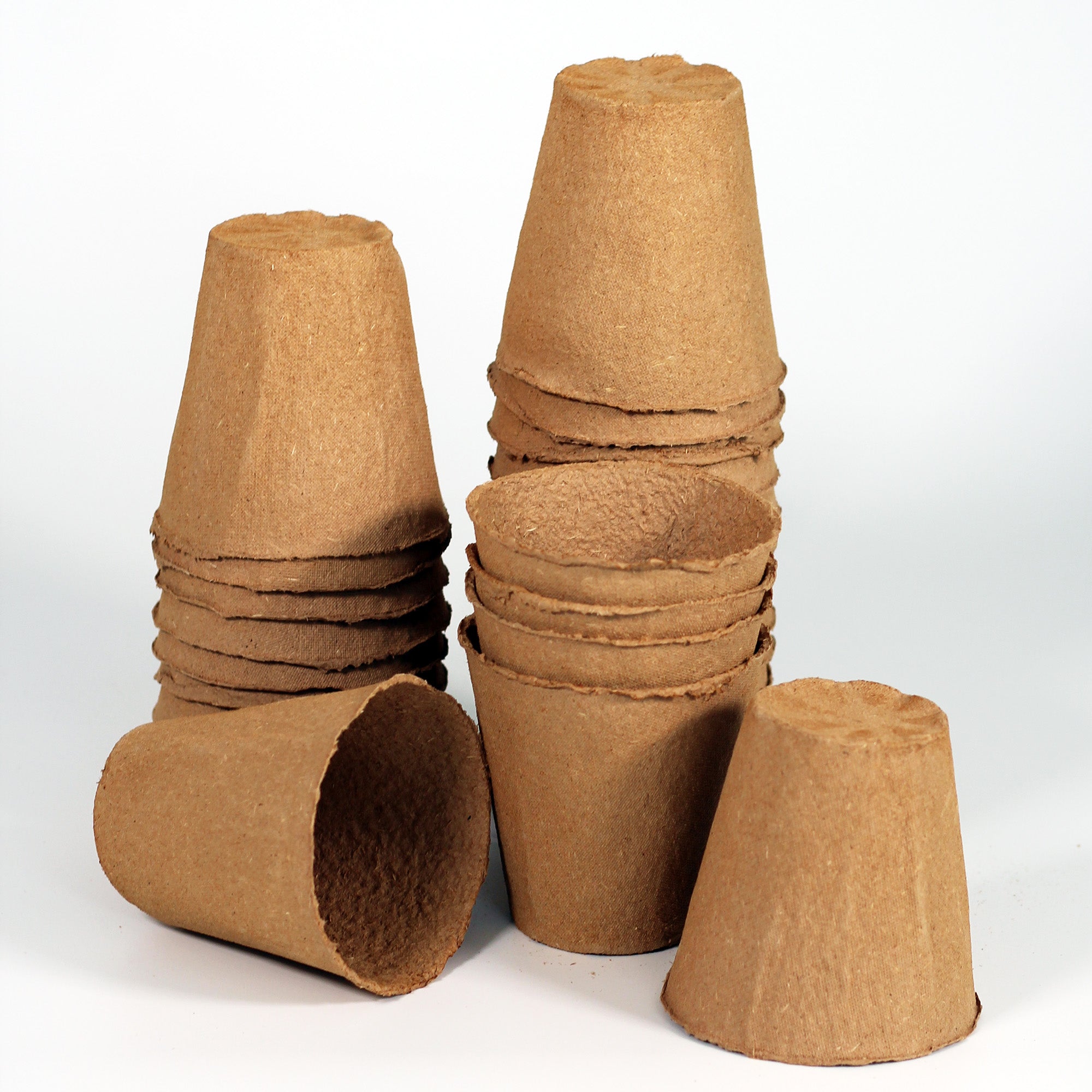 seed plant pots Daniel's Plants 4" Naked Pots | Large Natural Plantable Pots for Herbs Vegetables Tomato Seedlings | OMRI Biodegradable